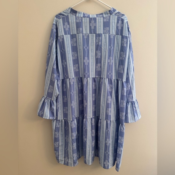 Michelle McDowell Morgan Dress Santorini Blue Size XXL NWT Tiered Babydoll - Picture 2 of 7